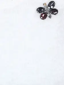 Gini and Jony Girls White & Black Embroidered Pullover with Embellished Detail