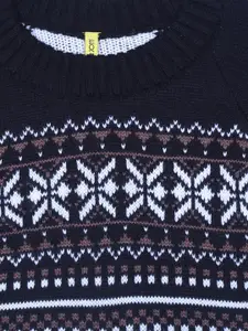 Gini and Jony Boys White & Navy Blue  Pullover Sweater