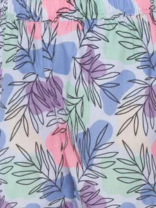 FashionRack Women Pack of 2 Blue & Peach Colored Printed Color Lounge Pants