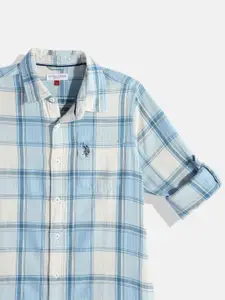 U.S. Polo Assn. Kids Boys Checked Pure Cotton Casual Shirt