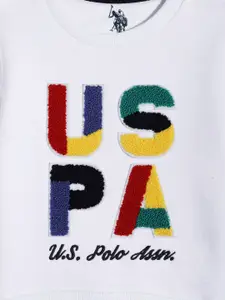U.S. Polo Assn. Kids U.S.Polo Assn. Kids Boys White Self Design Sweatshirt