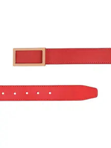 Calvadoss Boys Red Solid PU Casual Belt