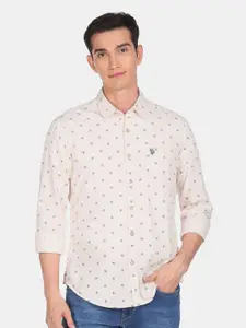 U.S. Polo Assn. Denim Co.Men White Printed Casual Shirt