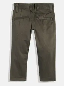 U.S. Polo Assn. Kids U S Polo Assn Kids Boys Olive Green Self-Striped Trousers