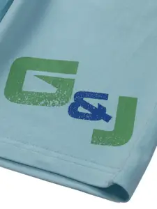 Gini and Jony Boys Blue Printed Outdoor Shorts