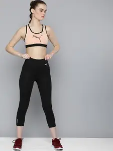 Puma Women Peach-Coloured & Black Graphic Printed dryCELL Sports Bra 52030647