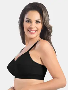 Sonari Black Pack of 2 Solid Non Paded Non Wired All Day Comfort Full Coverage Bra