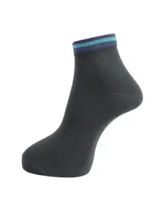 Dollar Socks Men Pack Of 3 Grey Patterned Cotton Ankle-Length Socks