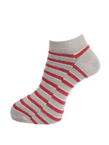Dollar Socks Men Pack of 3 Assorted Striped Cotton Ankle-Length Socks