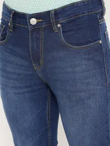 Duke Men Blue Slim Fit Low Distress Light Fade Stretchable Jeans