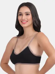Amour Secret Black & Grey  Lightly Padded Medium coverage Sports Bra