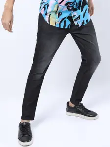 KETCH Men Charcoal Slim Fit Low Distress Light Fade Stretchable Jeans