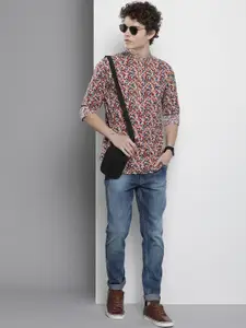 The Indian Garage Co Men Beige Floral Printed Casual Shirt