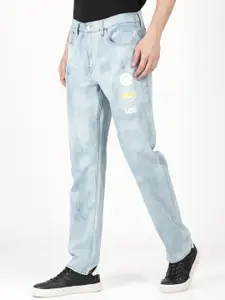Lee Men Blue Relaxed Fit Low Distress Heavy Fade Jeans