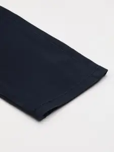 Levis 512 Men Navy Blue Slim Tapered Fit Mid-Rise Plain Woven Flat-Front Chinos