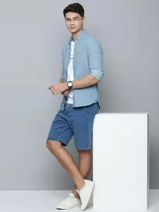 Levis Men Blue Slim Fit Cotton Linen Denim Casual Shirt