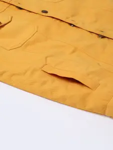 VOXATI Men Yellow Cotton Denim Jacket