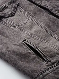 Levis Men Black Washed Reversible Vintage Denim Jacket