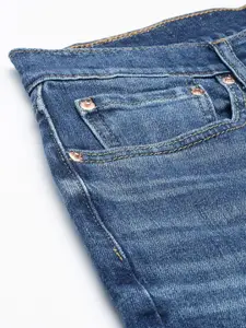 Levis Men Blue 512 Slim Tapered Fit Mid Rise Low Distress Light Fade Stretchable Jeans