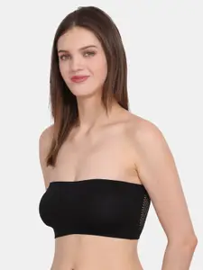 Amour Secret Black Bandeau Bra - Non Padded