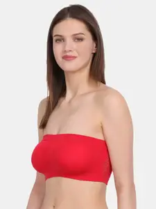 Amour Secret Red Non Padded & Non Wired Solid Bandeau Bra