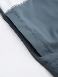 Puma Men Grey And White Colourblocked Training or Gym Hooded Sporty Sustainable Jacket