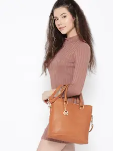 Lino Perros Brown Solid Handbag with Pouch