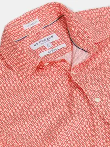 U.S. Polo Assn. U S Polo Assn Men Red Geometric Printed Casual Shirt