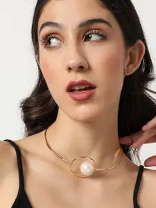 SOHI Gold-Toned & White Gold-Plated Necklace