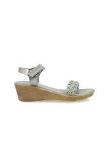 Metro Green Printed Platform Heels