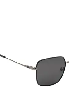 KOSCH ELEMENTE Men Grey Lens & Black Square Sunglasses with UV Protected Lens