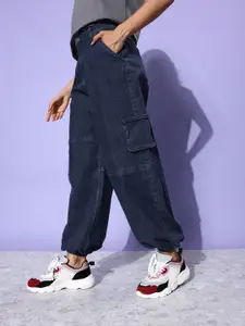 DressBerry Women Jogger Fit Mid-Rise Stretchable Cargo Style Jeans