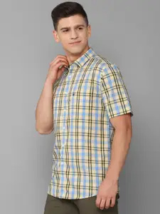 Allen Solly Men Beige Slim Fit Tartan Checks Casual Shirt