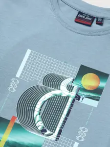 Gini and Jony Boys Blue Raw Edge T-shirt