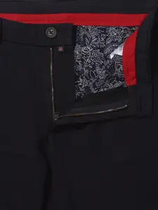V Dot Men Black Slim Fit Trousers