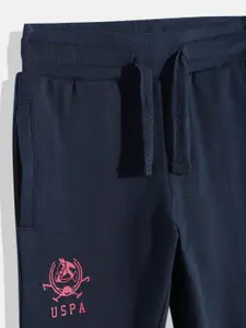 U.S. Polo Assn. Kids Boys Brand Logo Printed Pure Cotton Joggers