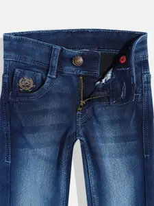 U.S. Polo Assn. Kids Boys Skinny Fit Mid-Rise Heavy Fade Stretchable Jeans