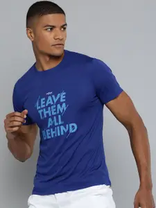 HRX by Hrithik Roshan Men Navy Blue Typography Printed Rapid Dry T-shirt