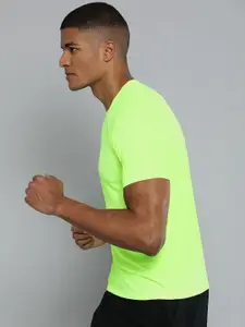 HRX by Hrithik Roshan Men Fluorescent Green Brand Logo Printed Rapid Dry T-shirt