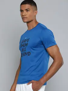 HRX by Hrithik Roshan Men Blue Typography Printed Rapid Dry T-shirt