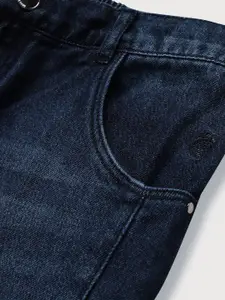 Gini and Jony Girls Navy Blue Low Distress Light Fade Jeans