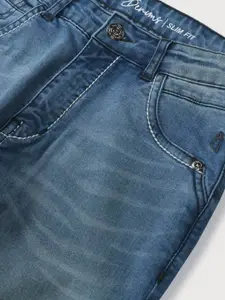 Gini and Jony Boys Blue Low Distress Heavy Fade Jeans