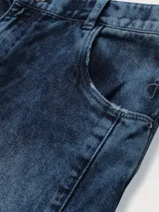 Gini and Jony Girls Navy Blue Mildly Distressed Heavy Fade Jeans