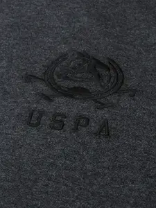 U.S. Polo Assn. Men Grey Solid Sweatshirt