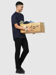 Celio Men Navy Blue Classic Casual Shirt