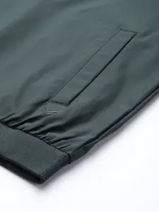 Blackberrys Men Olive Green Slim Fit Bomber Jacket