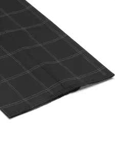 Blackberrys Men Black & Charcoal Grey Checked Skinny Fit Trousers