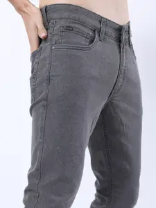 KETCH Men Grey Clean Look Slim Fit Heavy Fade Stretchable Jeans