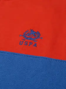 U.S. Polo Assn. Men Red & Blue Colourblocked Sweatshirt