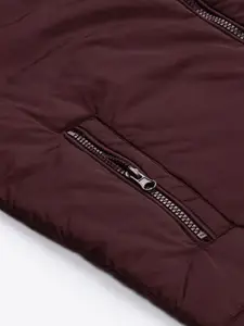 U.S. Polo Assn. U S Polo Assn Men Burgundy Solid Casual Padded Jacket